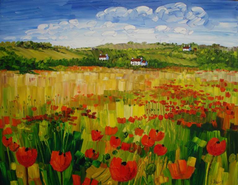 Poppy Fields Perthshire (75 x 60cm) SOLD - Sheila Fowler