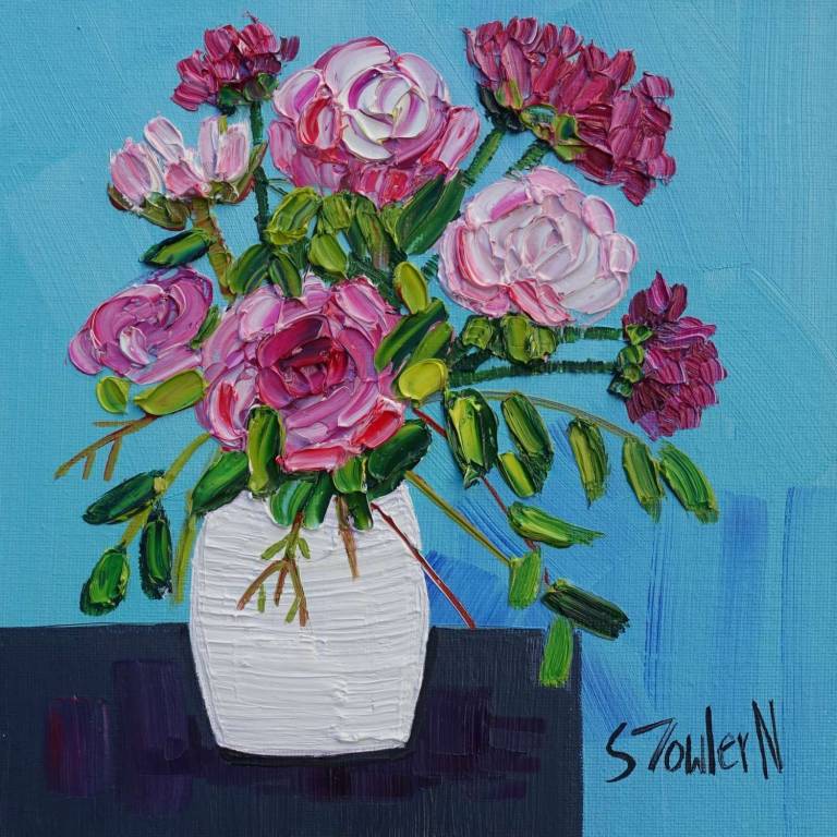 Pink Garden Flowers  £35 - Sheila Fowler