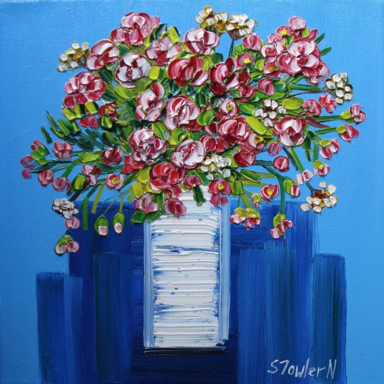Pink Carnations (25 x 25cm) £45 - Sheila Fowler