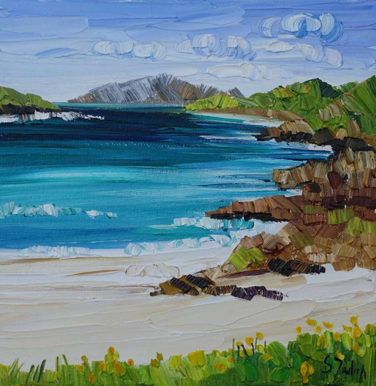 Yellow Machair Harris (20 x 20cm) £275 SOLD - Sheila Fowler