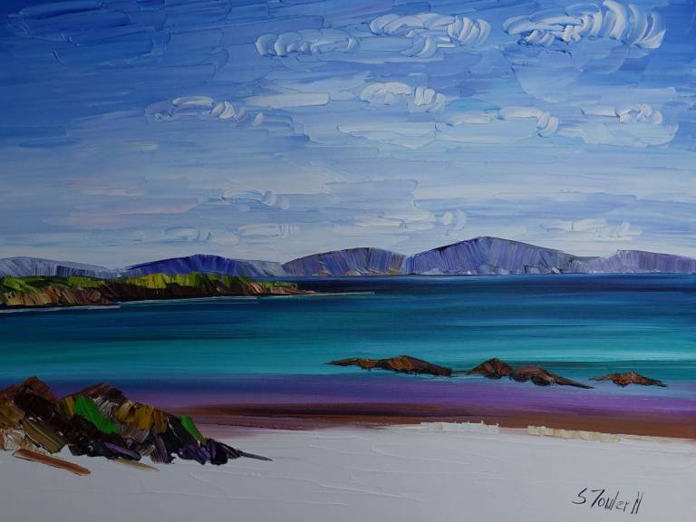 Beach Blues Iona (60 x 50cm) SOLD - Sheila Fowler