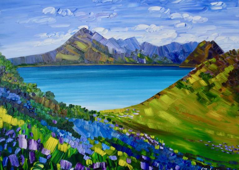 Heather and Wildflowers Skye (ART PRINT OF SKYE - click for detail) - Sheila Fowler