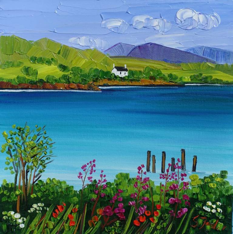 Banks of Loch Lomond  20 x 20cm SOLD - Sheila Fowler