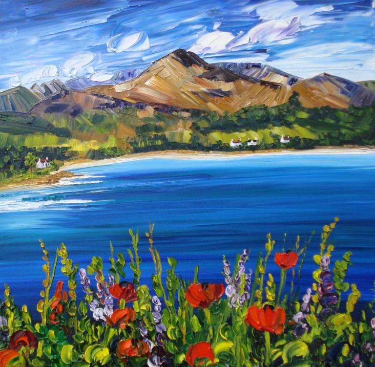 Summer Wildflowers Brodick Bay (35 x 35cm) - Sheila Fowler