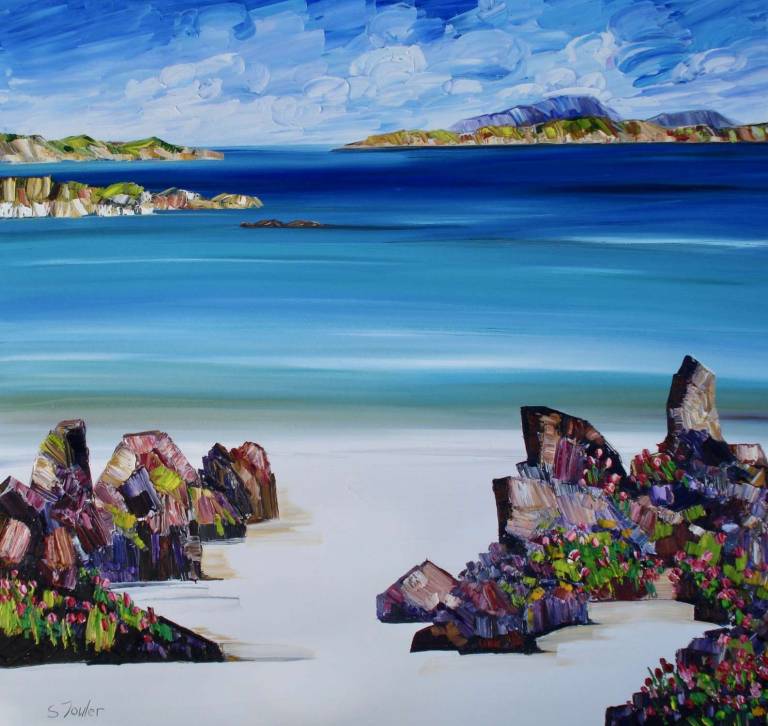 Beach Rocks and Sea Pinks Iona  £69 - Sheila Fowler