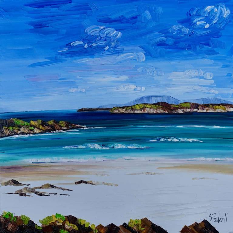 Blue Skies and Summer Waves Iona WITH MOUNT - Sheila Fowler