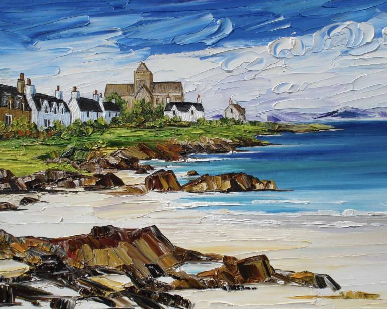 Abbey and Cottages Iona 25 x 20cm - Sheila Fowler