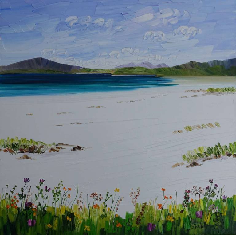 White Sands and Wildflowers Luskentyre SOLD - Sheila Fowler