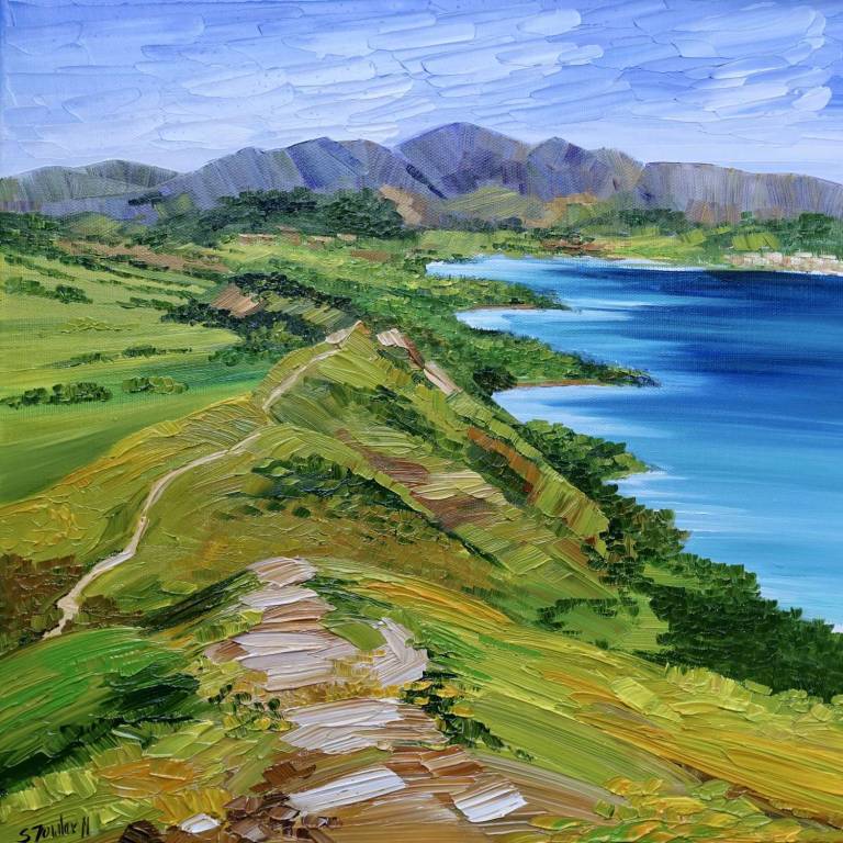 Catbells and Derwent Water (LAKE DISTRICT ART PRINT- click for detail) - Sheila Fowler