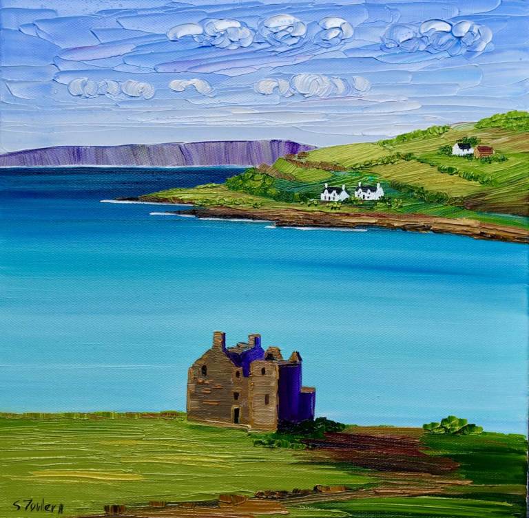 Lochranza Arran  25 x 25cm (ART PRINT OF ARRAN - click for detail) - Sheila Fowler