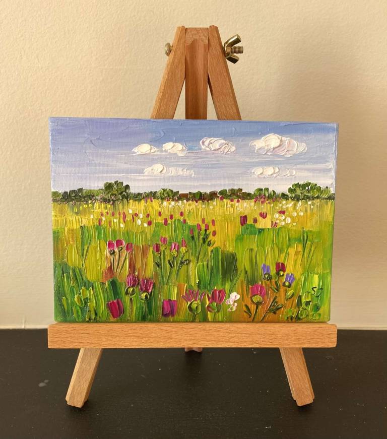 Thistles and Wildflowers Skye with easel - Sheila Fowler
