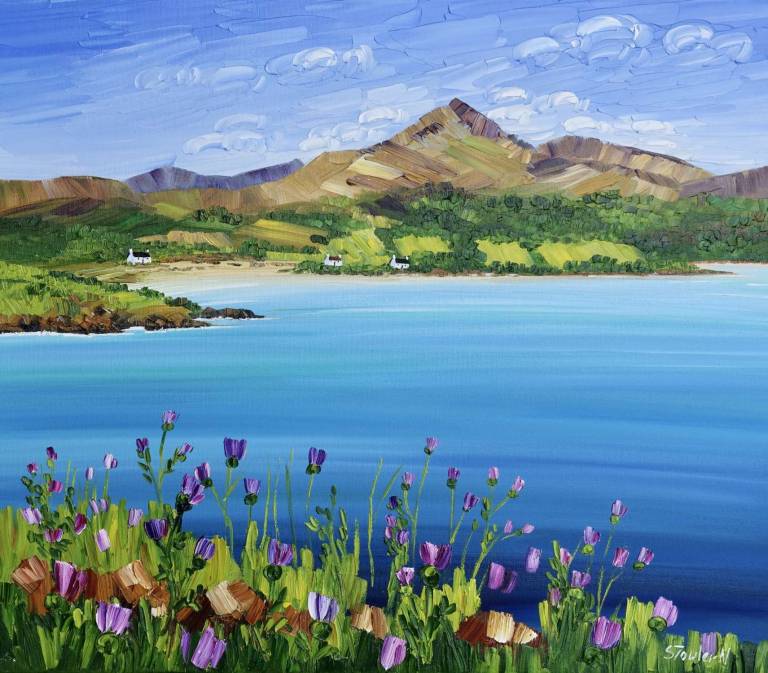 Wild Thistles Brodick Bay Arran  SOLD - Sheila Fowler