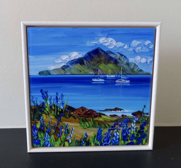 Bluebells and Boats at The Holy Isle Arran  SOLD OUT - Sheila Fowler