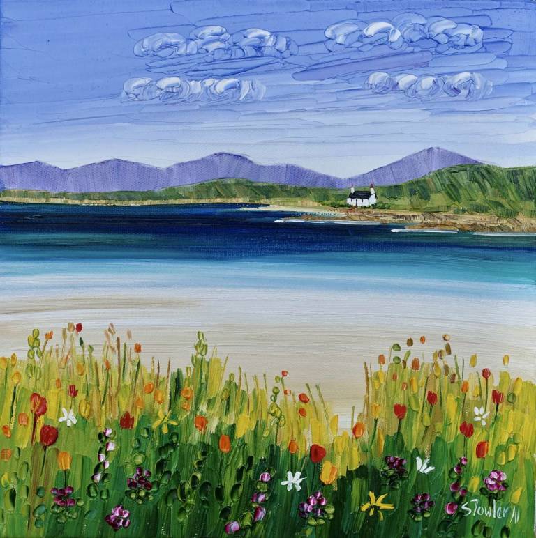 Summer Cottage Luskentyre  WITH MOUNT - Sheila Fowler