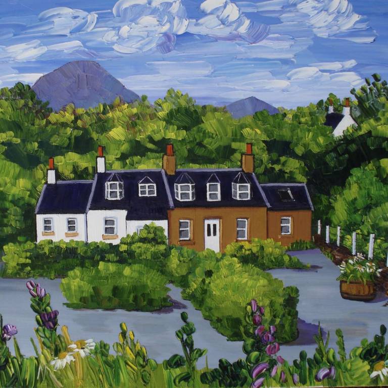 Corrie Cottages Summer (square) - Sheila Fowler