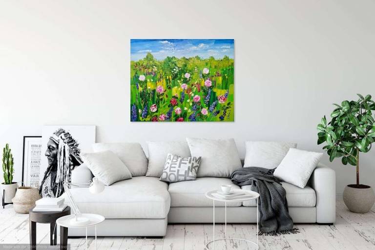 Summer Garden With Roses room view - Sheila Fowler