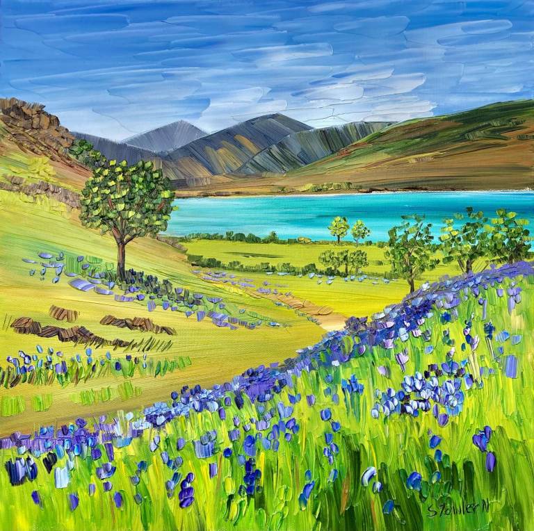 Bluebells at Rannerdale (LAKE DISTRICT ART PRINT- click for detail) - Sheila Fowler