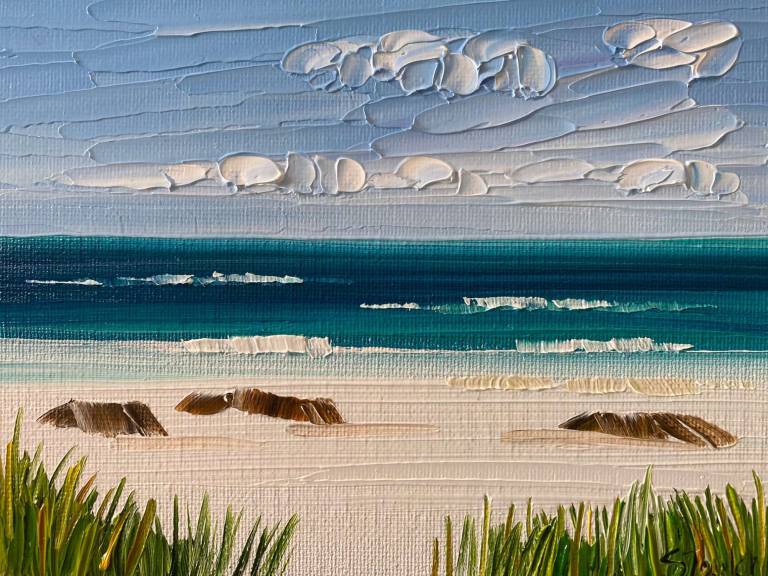 Summer Clouds and Beach Rocks Coll SOLD - Sheila Fowler