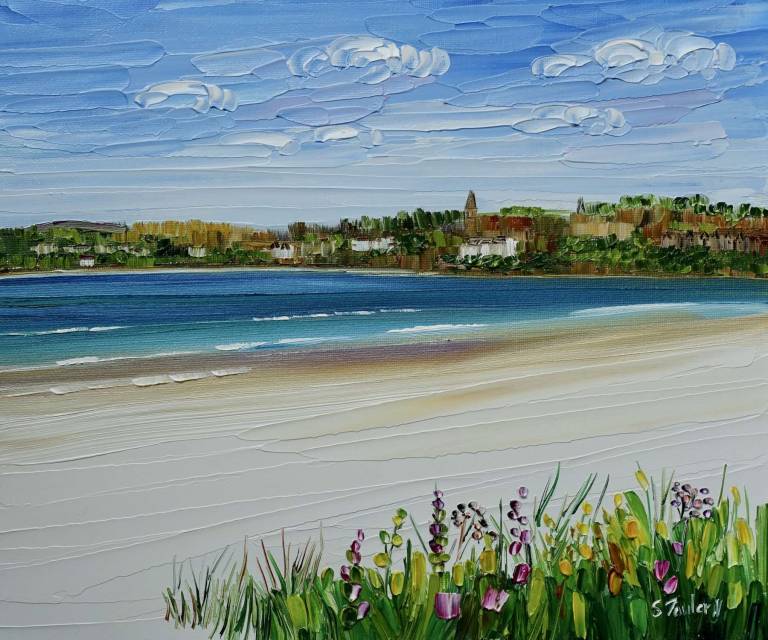 St Andrews West Sands 30 x 25cm. - Sheila Fowler