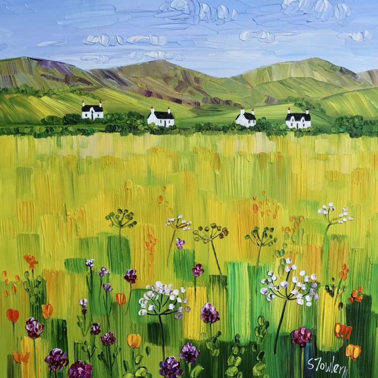 Cottages and Cow Parsley Skye (ART PRINT OF SKYE - click for detail) - Sheila Fowler