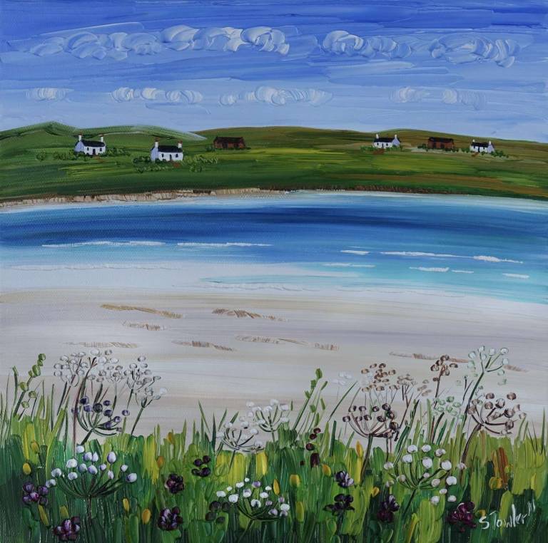 Cottages and Beach Grasses Sands of Evie, Orkney - Sheila Fowler