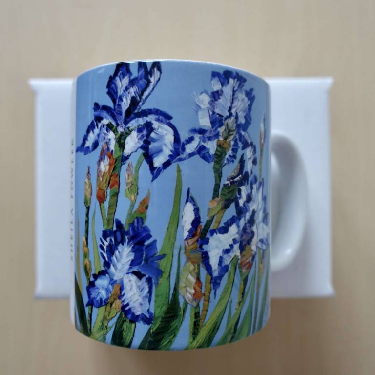 BLUE IRISES MUG - Sheila Fowler
