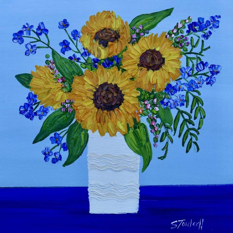 Sunflowers and Veronica  SOLD - Sheila Fowler
