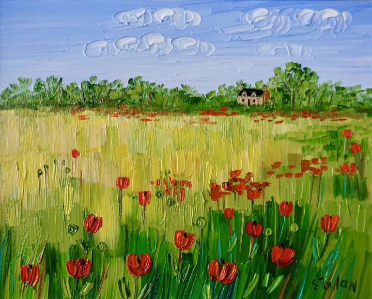 Cottage and Poppies East Neuk - Sheila Fowler