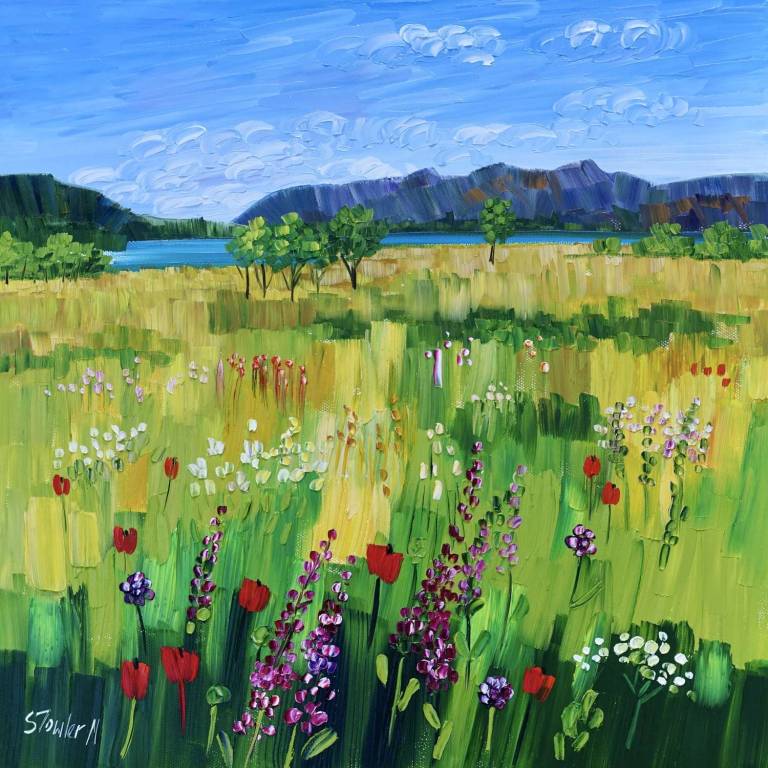 Summer Wildflowers Derwent Water (30 x 30cm) - Sheila Fowler