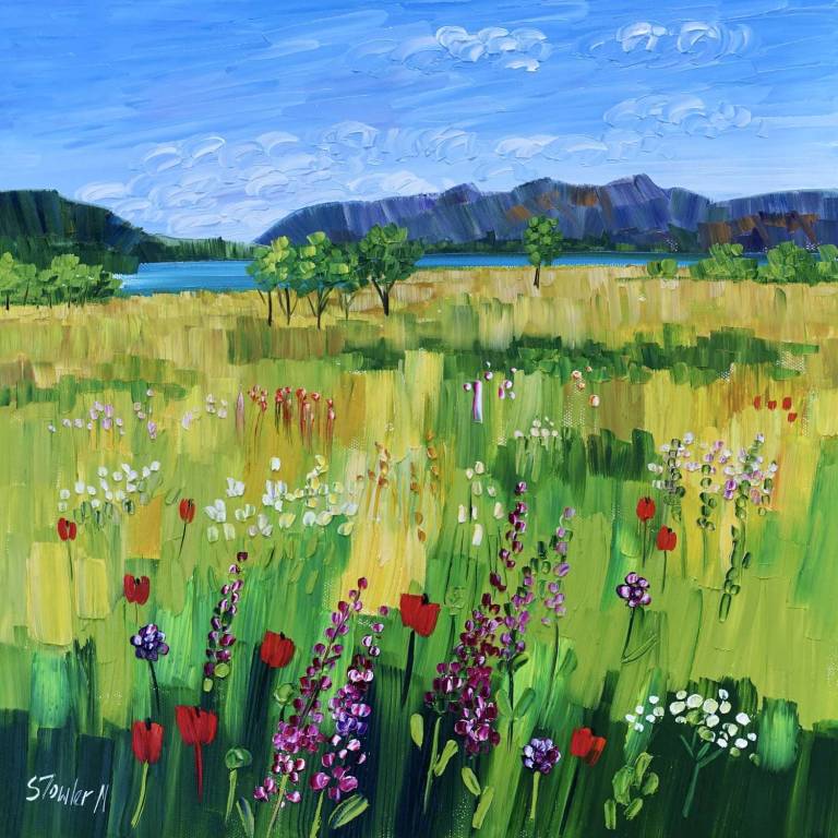 Summer Wildflowers Derwent Water (35 x 35cm) - Sheila Fowler