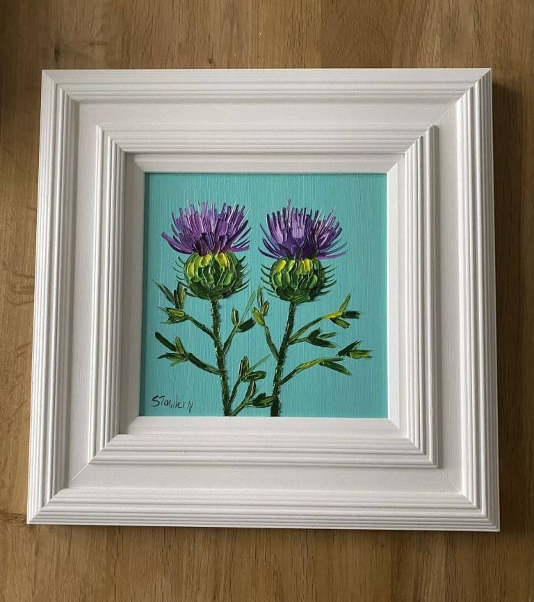 TWO THISTLE PAINTINGS  SOLD - Sheila Fowler