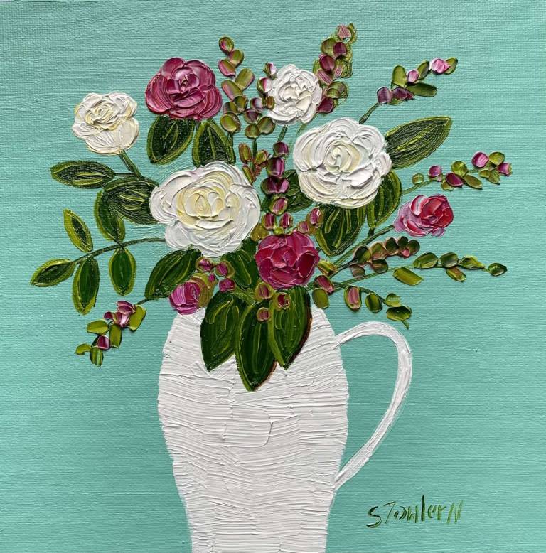 White and Pink Roses - Sheila Fowler
