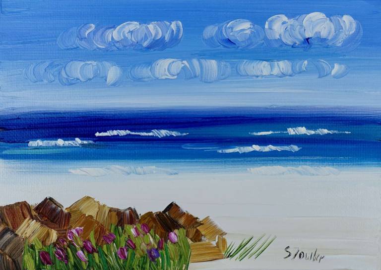 Beach Rocks and Summer Clouds  (click to view) - Sheila Fowler