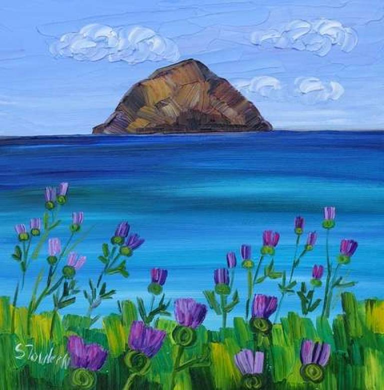 Ailsa Craig and Arran Thistles - Sheila Fowler