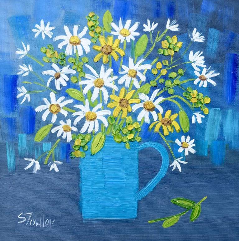 Daisies in Blue Jug - Sheila Fowler