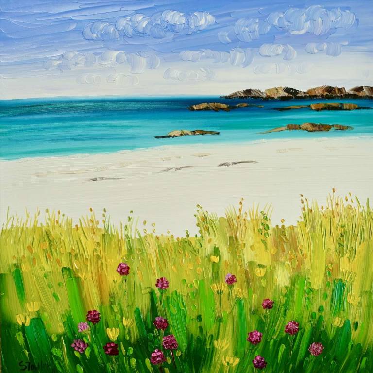Summer Beach (Isle of Coll) (53 x 53cm) - Sheila Fowler