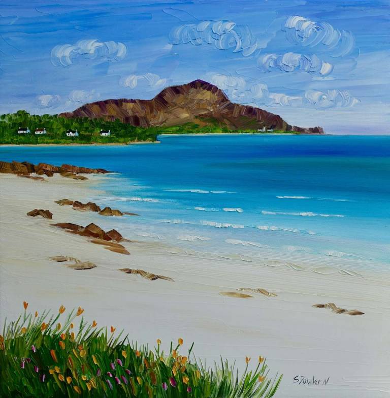 The Holy Isle from Whiting Bay (25 x 25cm) - Sheila Fowler