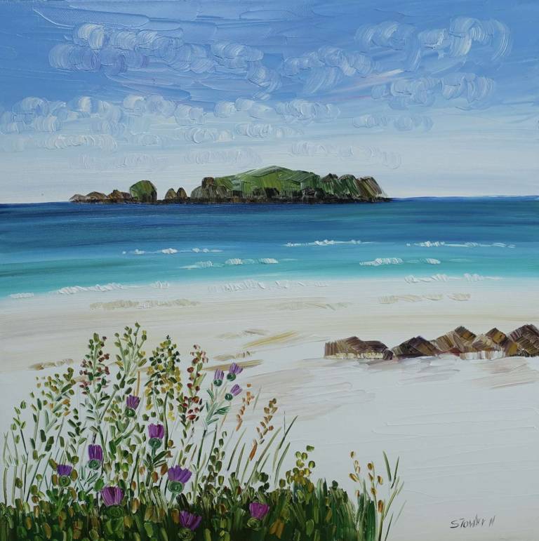 Wild Thistles Isle of Lewis (55 x 55cm) - Sheila Fowler