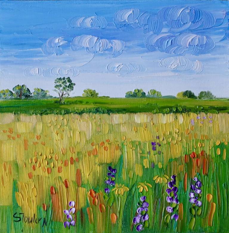 Summer Meadow (33 x 33cm) - Sheila Fowler