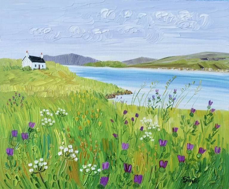 Cottage and Wildflowers Harris - Sheila Fowler