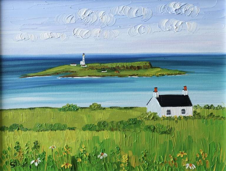 Pladda from Kildonan - framed 38 x 31cm - Sheila Fowler