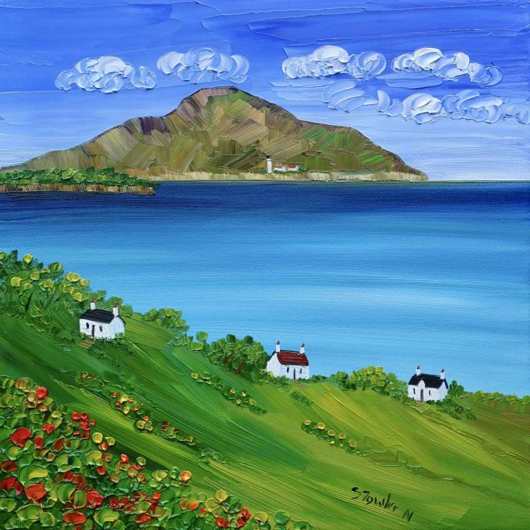 The Holy Isle from Whiting Bay (20 x 20cm) - Sheila Fowler