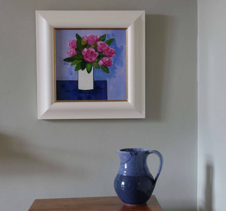 Pink Roses (30 X 30cm) SOLD - Sheila Fowler