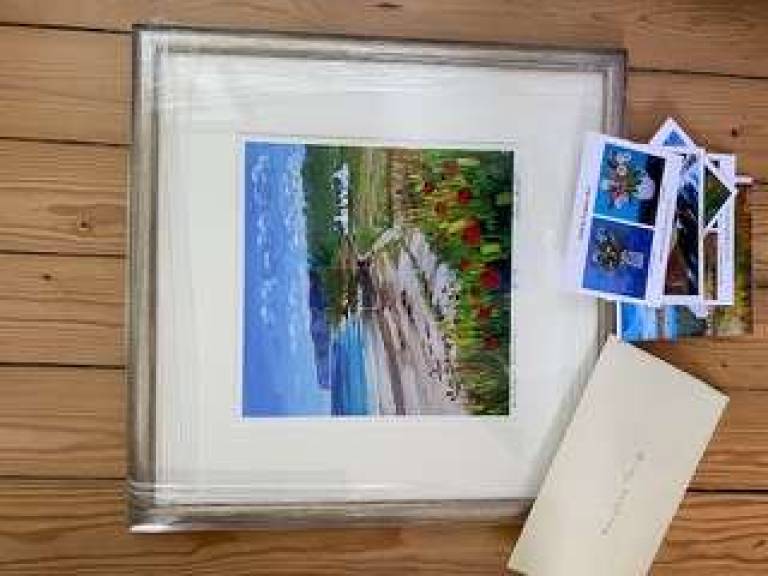FRAMED PRINT of  The Holy Isle from Arran Summer  - Sheila Fowler