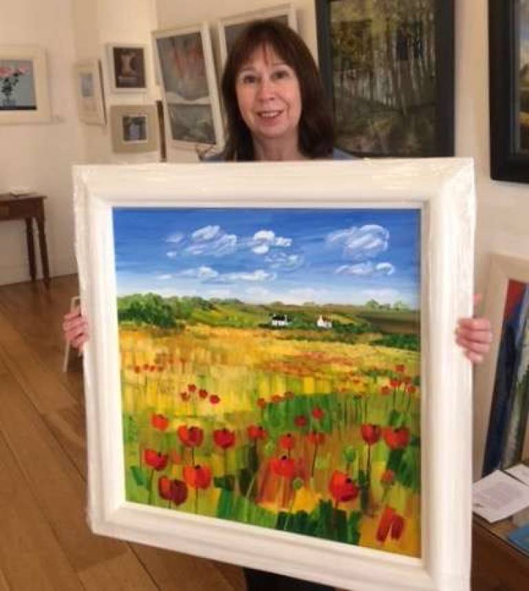 Poppies and Cottages - Sheila Fowler