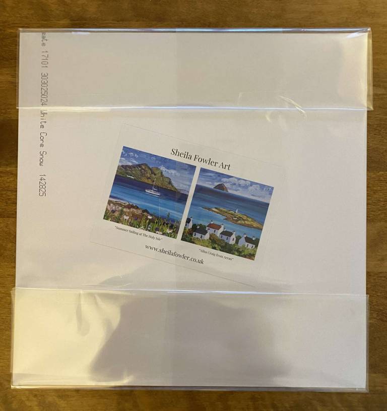 Cottages at Staffin Bay Skye 25 x 25cm ( ART PRINT OF SKYE - click for detai - Sheila Fowler