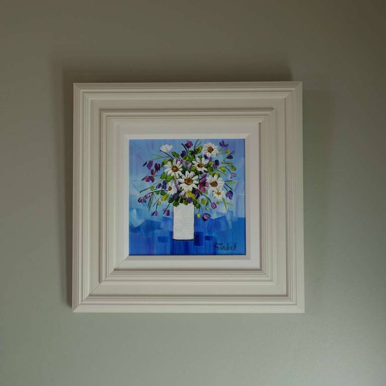 White Daisies  (20 X 20cm) SOLD - Sheila Fowler