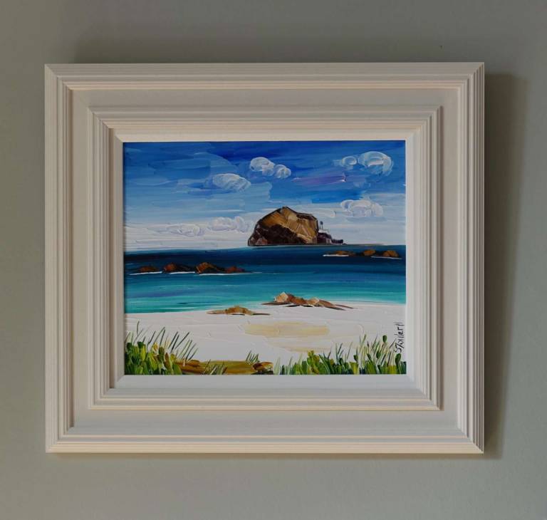 Bass Rock and Grasses North Berwick(30 X 25cm) SOLD - Sheila Fowler