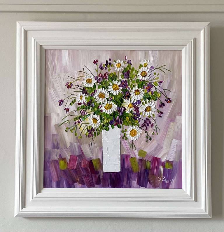 Summer Daisies on Pink - Sheila Fowler