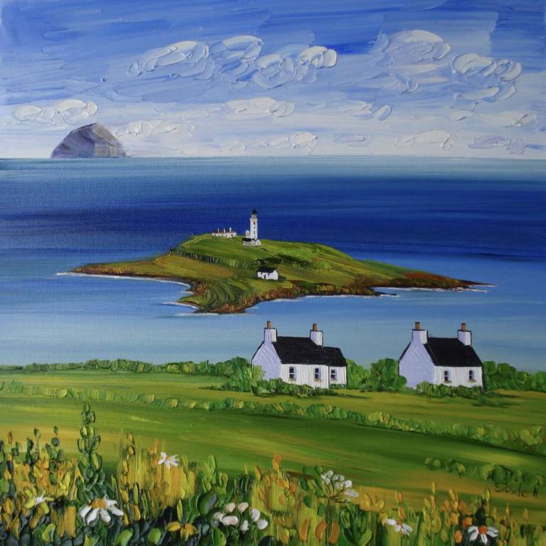 Bluebells and Boats at The Holy Isle Arran - Sheila Fowler